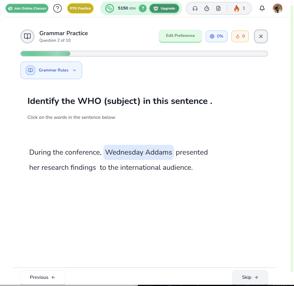 Identify Sentence Components
