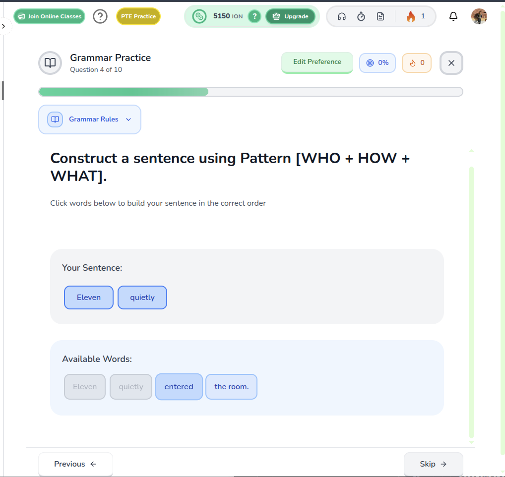 Sentence Construction