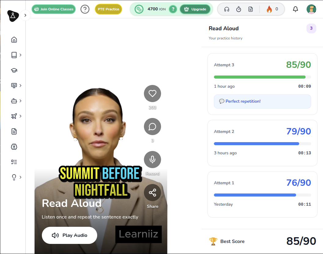 TikTok-Style Speaking Practice